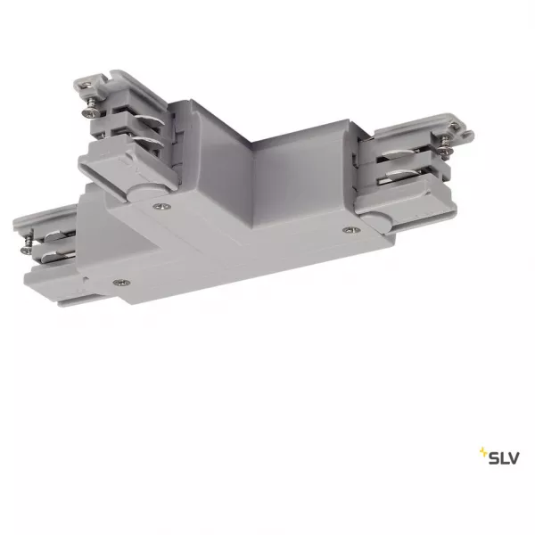 SLV - S-TRACK, connecteur T, terre droite, gris argent (175144)
