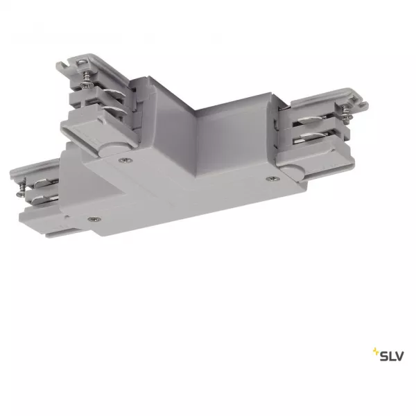 SLV - S-TRACK, connecteur T, terre gauche, gris argent (175134)