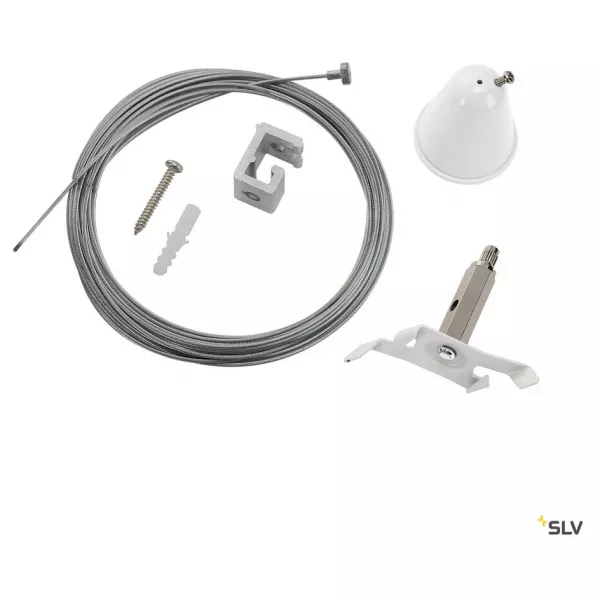 SLV - S-TRACK, kit de suspension, 5m, blanc, c�ble en acier (175171)