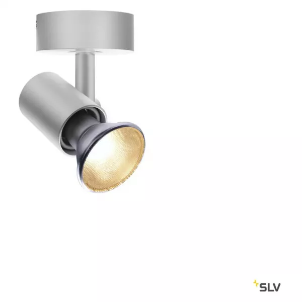 SLV - SPOT, applique et plafonnier int�rieur, gris argent, E27/QPAR20, 75W max (1002074)