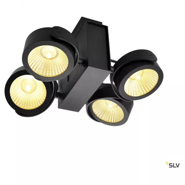 SLV - TEC KALU quad, applique/plafonnier, noir, LED 60W, 24�, 3000K (1001433)