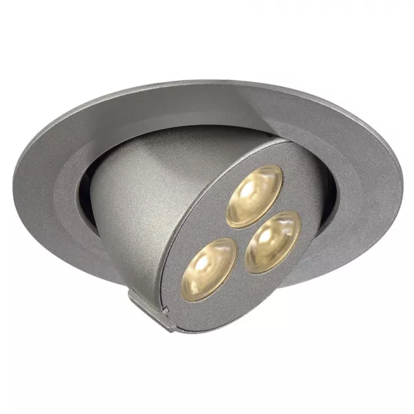 SLV - TRITON 3 GIMBLE encastr�, rond, gris argent anodis�, 3x 1W LED blanc c (113612)