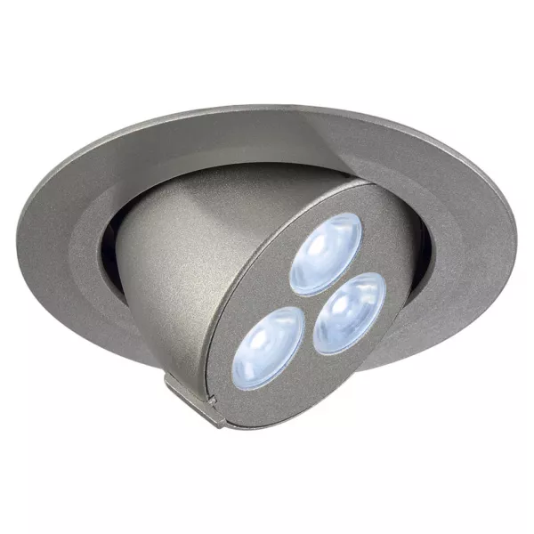 SLV - TRITON 3 GIMBLE encastr�, rond, gris argent anodis�, 3x 1W LED blanc n (113610)