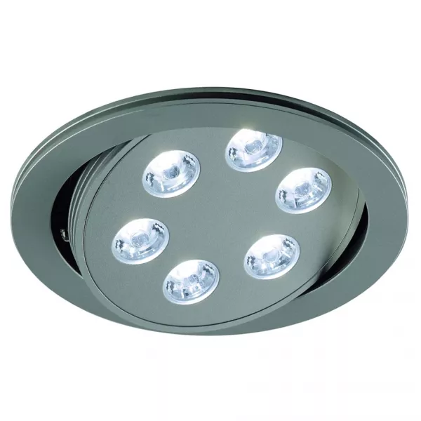SLV - TRITON 6 encastr�, rond, gris argent anod., 6x3W LED blanc neutre, ori (113650)