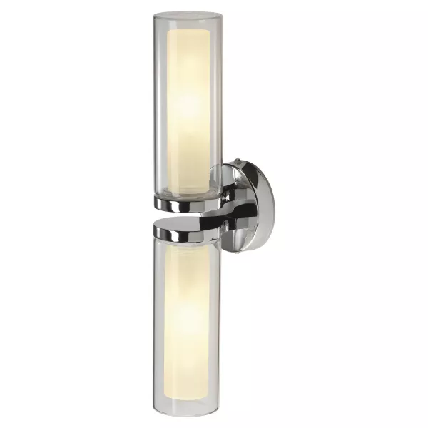 SLV - WL 106 DOUBLE, applique, chrome, verre, 2x E14, max 2x 40W, IP44 (149492)