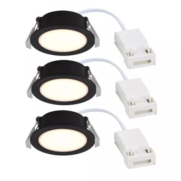 Spot encastr� - OLEA 3-kit - Mati�re plastique - Noir - LED Module Incl. (2510400103)