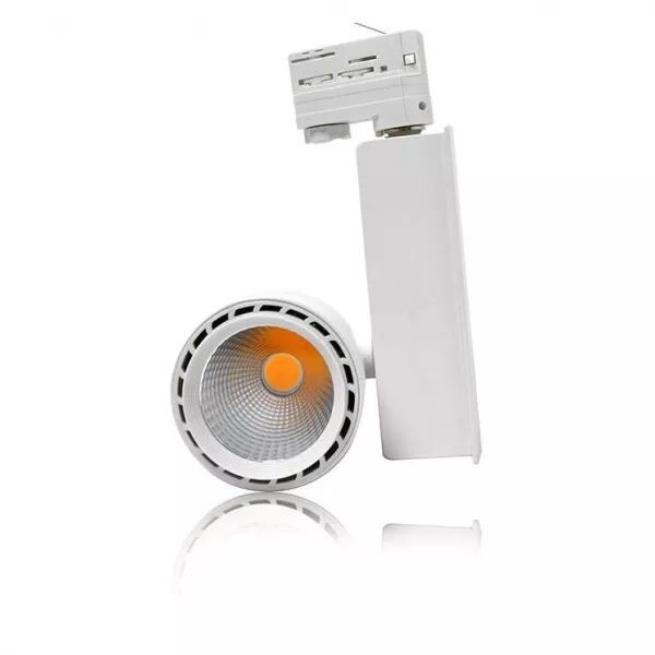 spot led sur rail 40 watt blanc 3000k ip40 230v (8289)