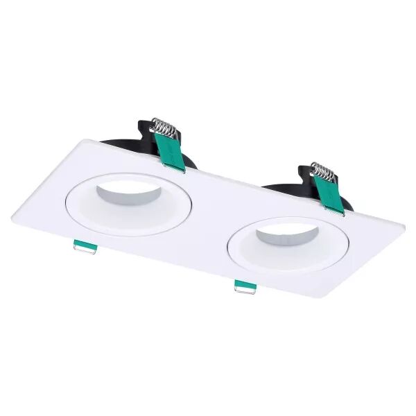 Spots encastr�s Led LUDOSPOT 50 Boitier Carr� Rect X2 Cardan Blanc (0005311)