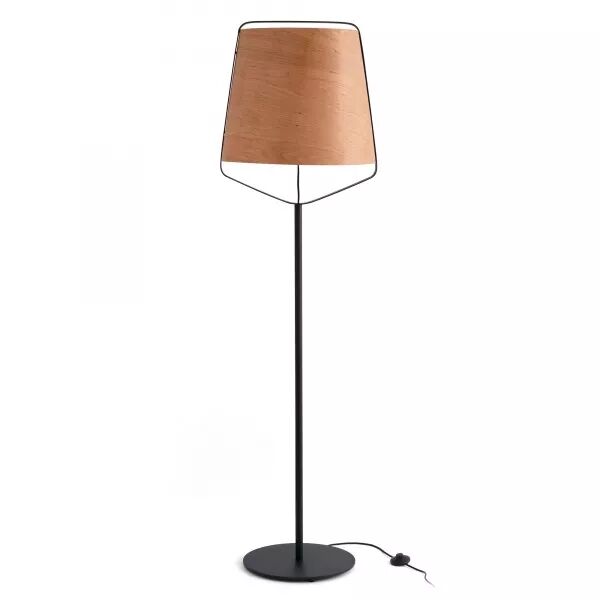 Stood Lampadaire Avec Une Noire Et Bois (29847)