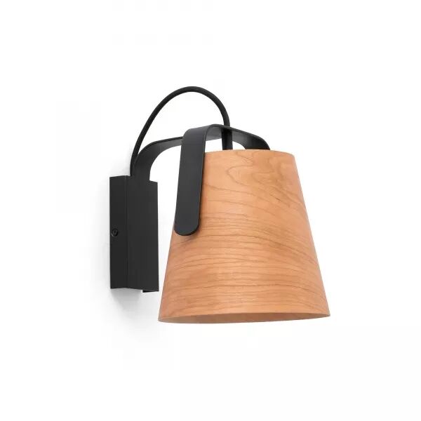 Stood Lampe Applique Noire Et Bois (29844)