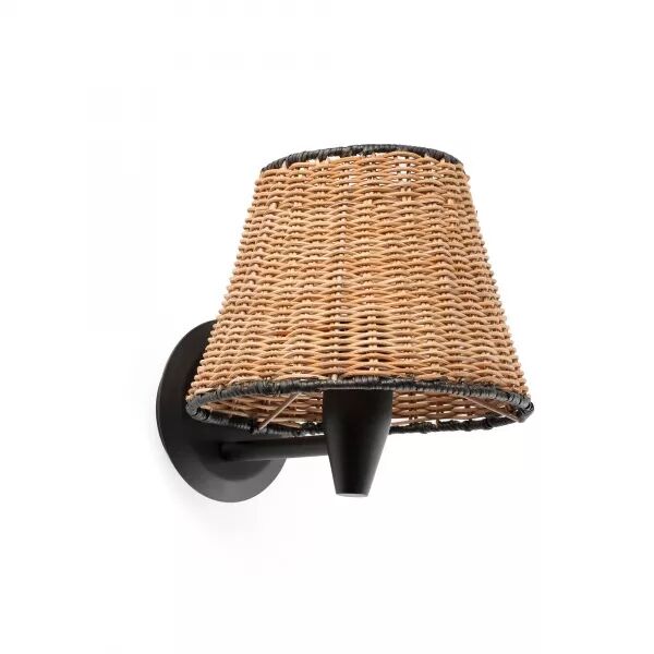 SUMBA Lampe applique noire/rotin (64307-71)