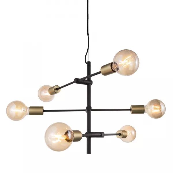 Suspension - JOSEFINE X6 - M�tal - Noir -  E27 (48933003)