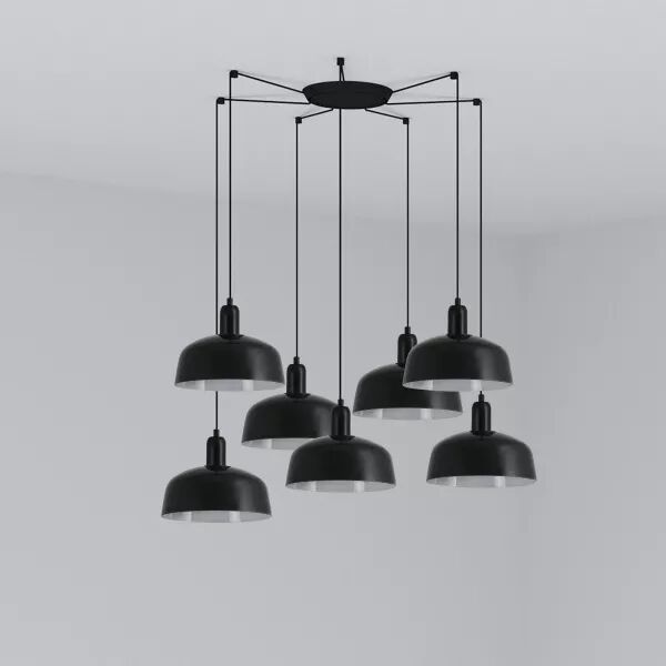 Tatawin M 7L Lampe suspension noire (20340-120-7L)