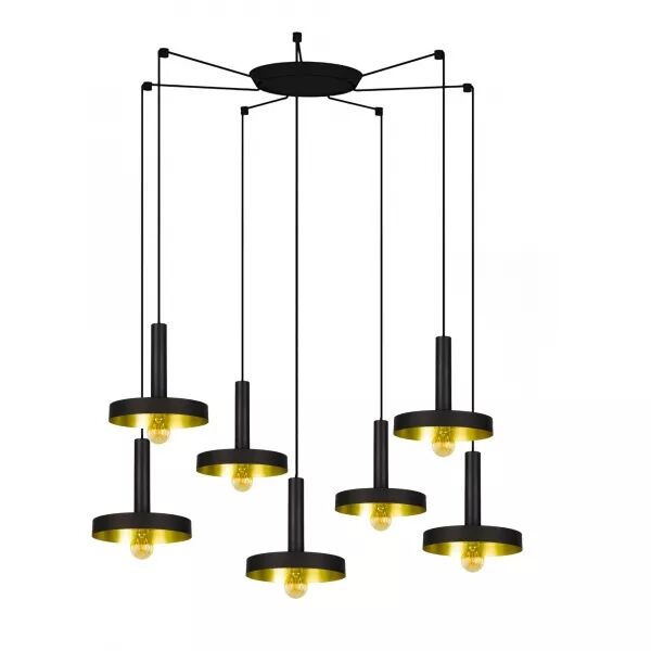 Whizz Lampe Suspension Noire/Or 7L (20160-7L)
